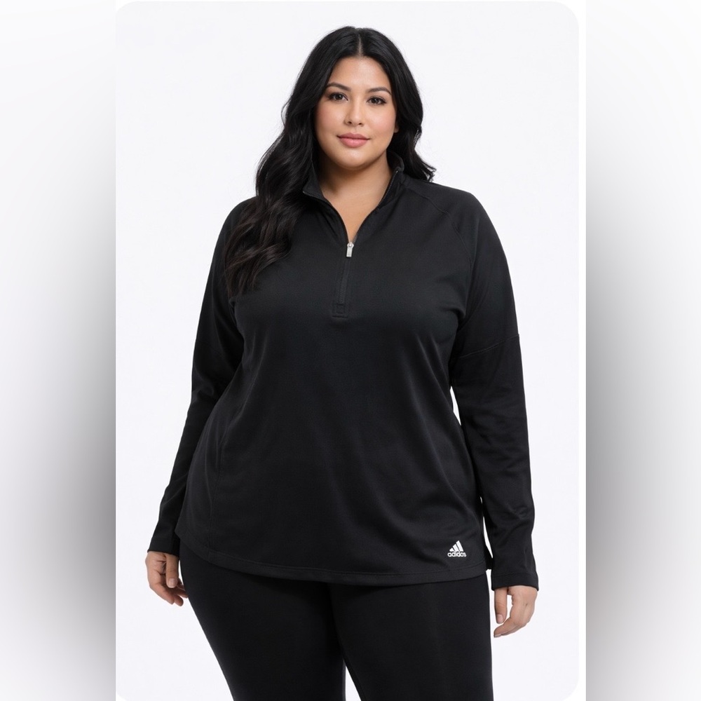 Adidas Women's Black Half-Zip Sweatshirt